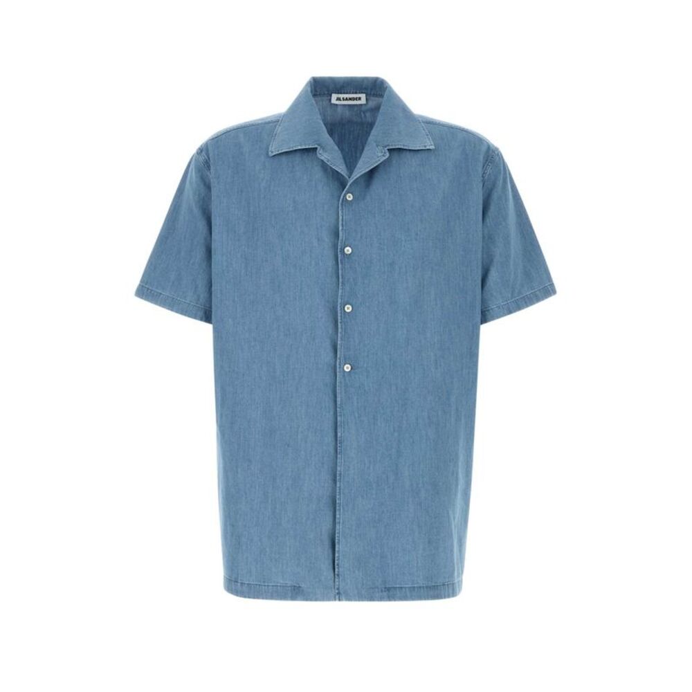 Jil Sander Men Light Blue Chambray Shirt